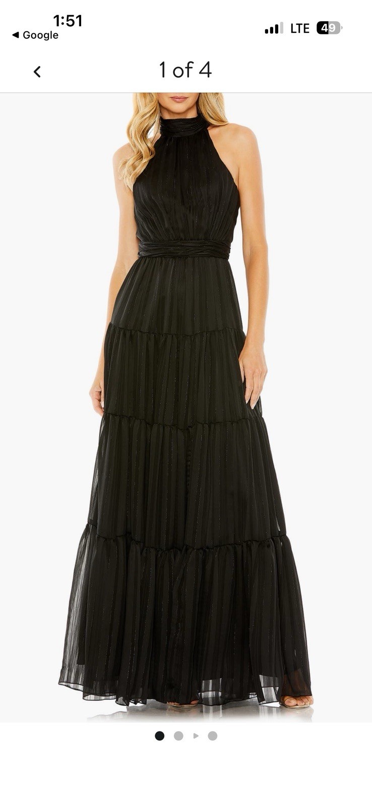 Mac Duggal Bow Backed Tiered A line Women’s Dress