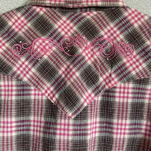 Wrangler Damen Langarm Pearl Snap Medium Western Shirt Rodeo Cowgirl Pink - Bild 3 von 7