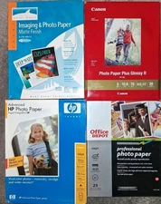 Lot of 4 - Photo Paper 8.5 X 11 HP Advanced, Canon - 395 Sheets