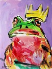 Original Abstract Frog Painting Canvas Neo Expressionist Fine Art Decor 11x14 — photo 8