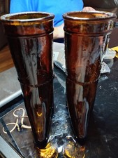 Pair Of Vintage Amber Coloured Boots Which Can Be Used As A Vase Or For Wine