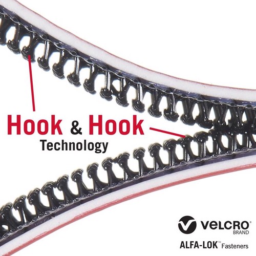 Velcro Brand VEL-30643-USA Alfa-Lok Black Fastener 3 x 1 in. with Snap-Lock - Picture 2 of 9