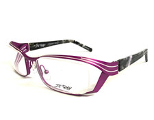 J.F. Rey Eyeglasses Frames JF2399 8212 Purple Black Rectangle Semi Rim 52-18-109