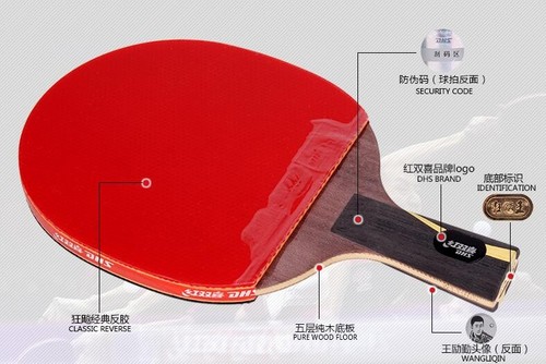 100% Real DHS HURRICANE No.1~6 High End Ping Pong Table Tennis Paddle Racket Bat - Picture 33 of 88