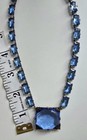 Vtg Antique Art Deco Czech Vauxhall Blue Faceted Glass Necklace Collette 1920's — photo 2