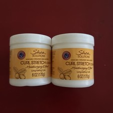 2 x Shea Solutions Curl Stretch Cream Organic Strength Moisturizer 6oz Each New