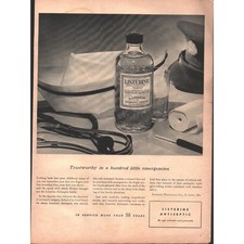 Vintage Listerine Antiseptic 1943 Print Ad World Warll ERA Doctors Office g2