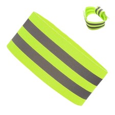 2X Reflective Hi-Vis Armbands Ankle Straps Adjustable Cycling Stretch Running