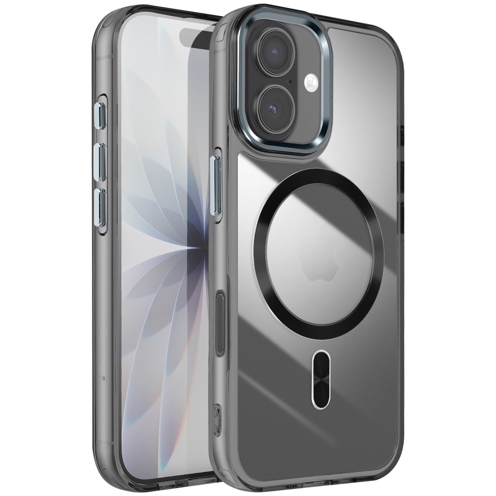 Coque iPhone 17 Anti-Choc Avizar Cristal Color - Protection Transparente avec Bords Renforcés Bleus