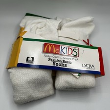 Vintage McKids Socks 80s 90s McDonald s Fashion Basic White Crew NWT Made USA