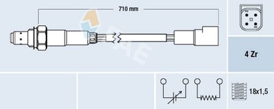 FAE Lambdasonde Sensor Abgassteuerung 77169 für BMW SCORPIO E21 ESCORT FORD 6 1