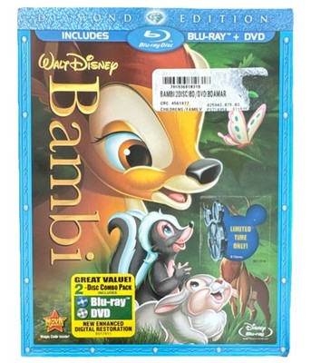 Disney Bambi Diamond Edition Blu-ray/DVD New Sealed Slipcover 
