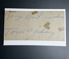Tom Zachary Signed Cut Index Card New York Yankees