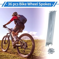 1 Set 12G 263mm Length Bicycle Spokes Nipple Carbon Steel Galvanized Universal