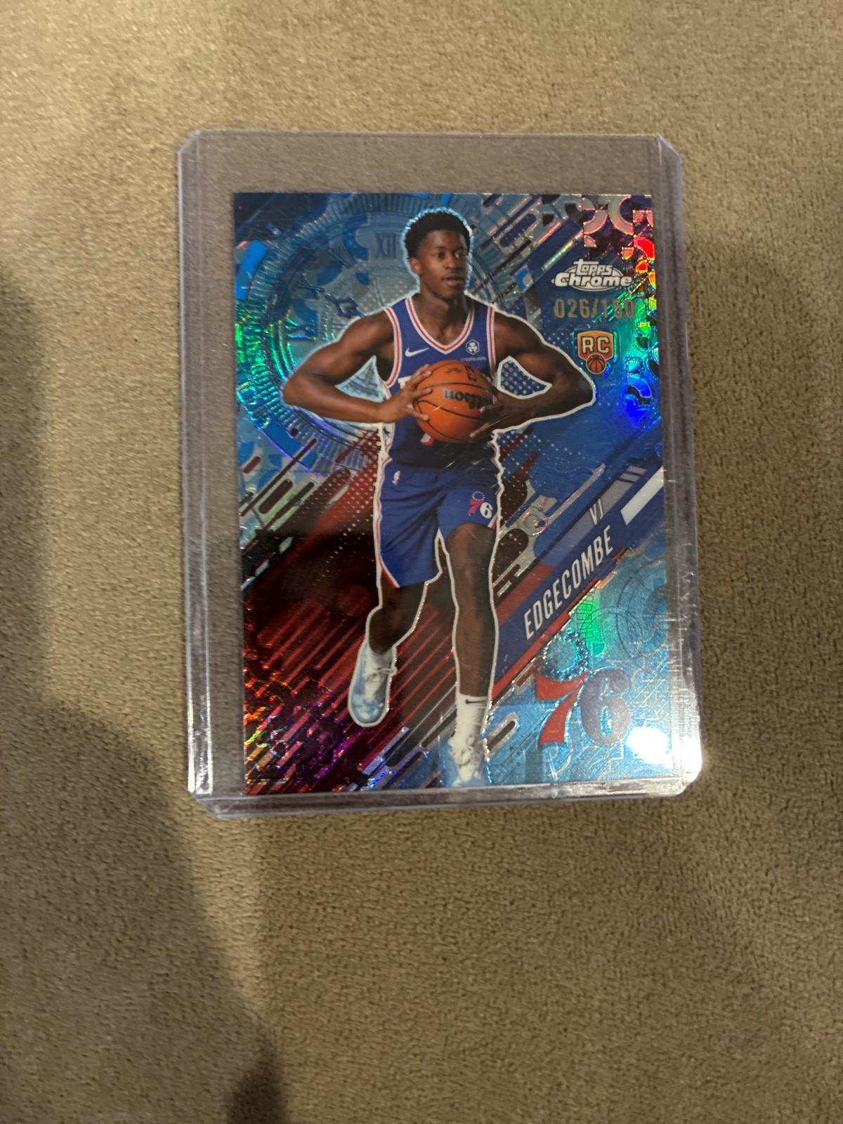 2025-26 Topps Chrome - Go Time VJ Edgecombe #GT-18 Blue Refractor /150 (RC)
