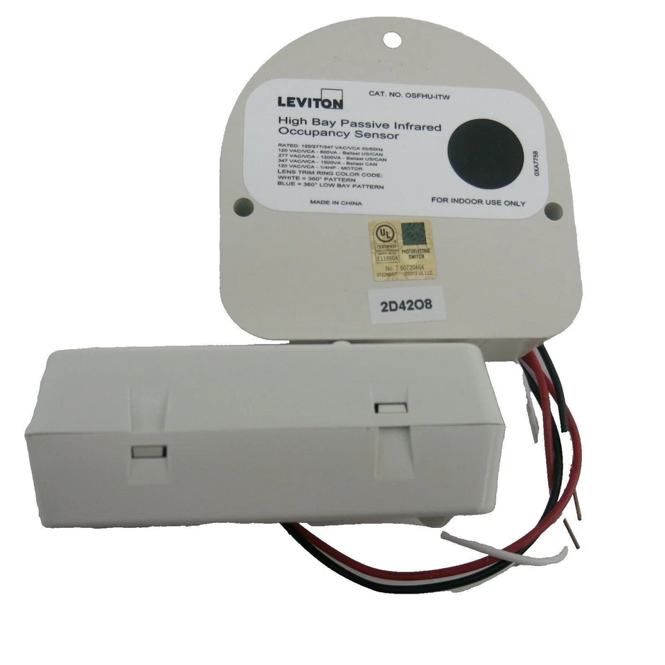Leviton OSFHU-ITW High Bay Occupancy Sensor - PIR, 8-40' Motion Infrared - Image 2 of 4