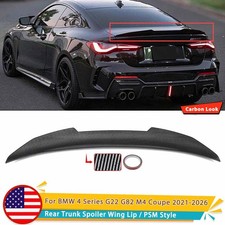 For 21-26 Bmw G22 4 Series 430i G82 M4 Psm Style Carbon Fiber Trunk Spoiler Wing