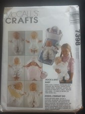 McCall's Crafts 7398 "Rock A Bye Baby" UNCUT Pattern for Baby Dolls
