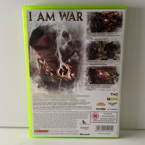 Warhammer 40.000 40k Space Marine Xbox 360 Videojuego Manual PAL - Imagen 3 de 7
