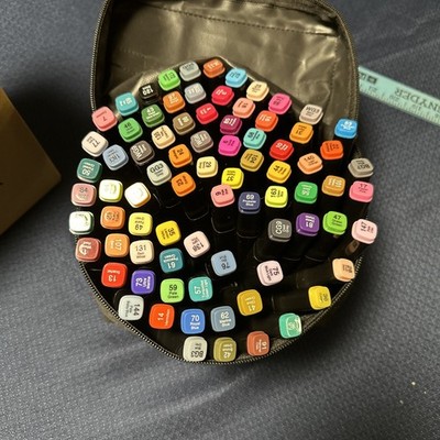 WELLOKB Dual Tip Markers Set 80 Colors Mixed BRAND NEW *NEVER OPENED with Case 