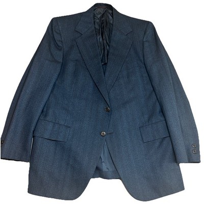 HART SCHAFFNER MARX mens blue + black check sport coat suit jacket blazer 44 R