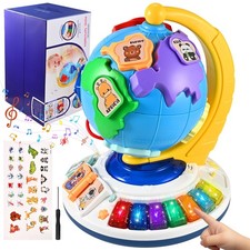 5-in-1 Interactive Light-Up Globe for Kids    World Globe with Sound, Puzzle, ...