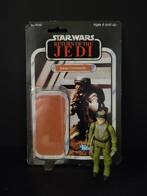 Rebel Commando 65 1983 STAR WARS  VintageCard Back Bubble Complete w Gun