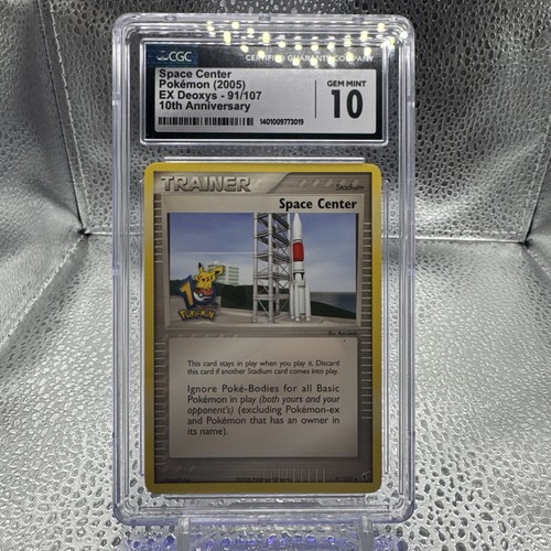 2005 Pokemon EX Deoxys #91 Space Center 10th Anniversary CGC 10