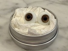 14mm Glass BJD Paperweight Doll Eyes - Black Pupil - Brown Iris