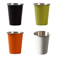 4pcs Stackable Camping Water Cup 350ml Teas Coffees Milk Beer Mug Travel Cups