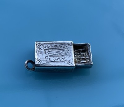 Vintage Sterling Silver Open Box Matches Matchbox Englands Glory Charm Pendant