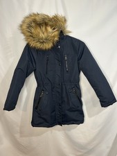 Urban Republic Girls Navy Blue Fur Hood Jacket Coat Size L 14/16