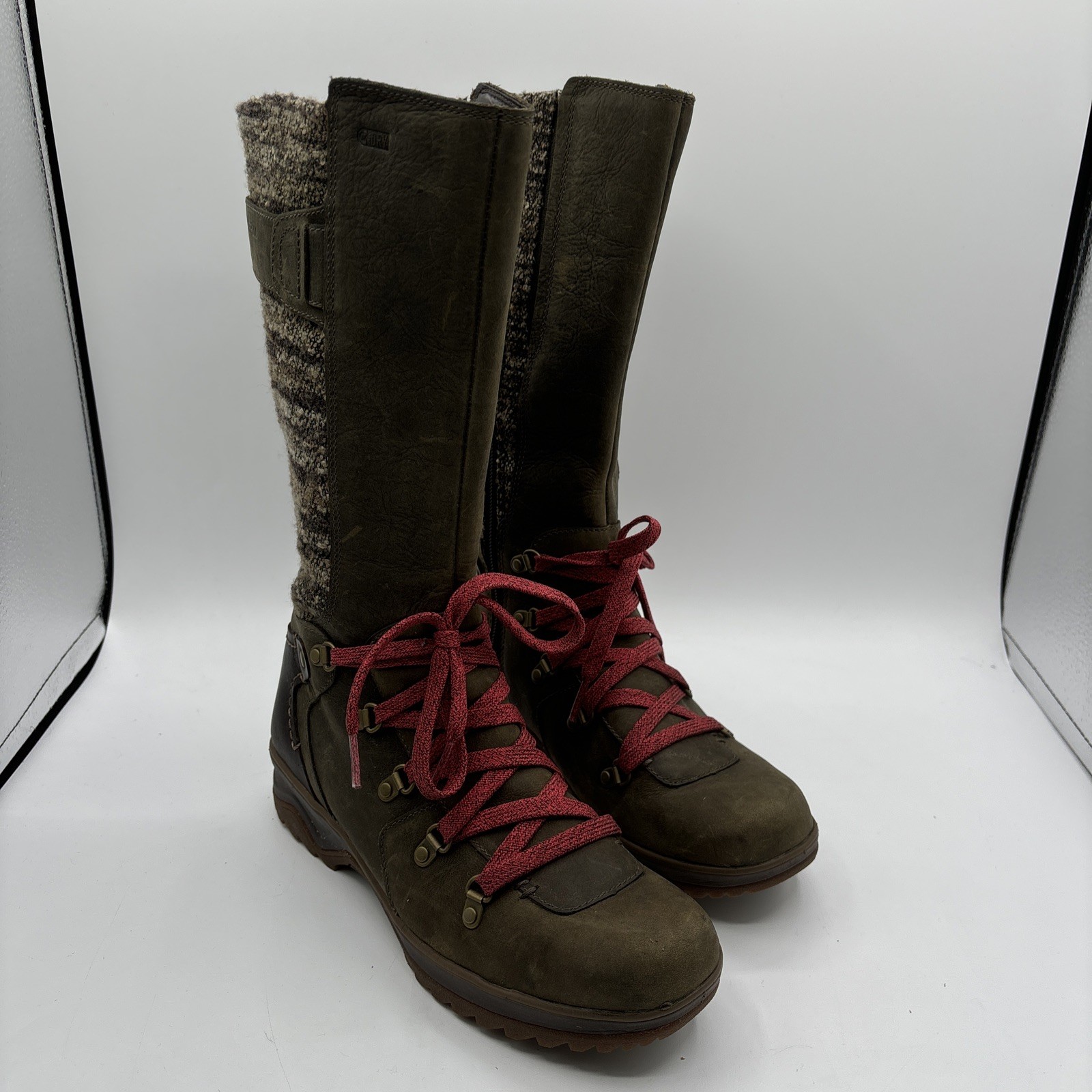 Stivali Merrell donna taglia 7 marroni alti zip corda elastica performance