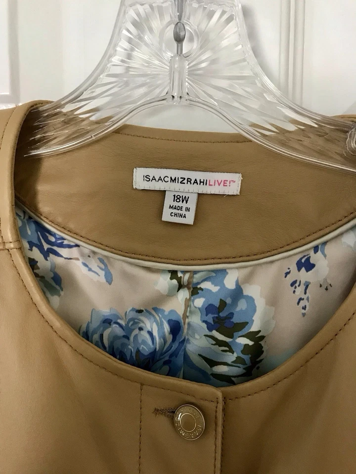 Chaqueta de cuero Isaac Mizrahi, 18W Foto 3 de 4