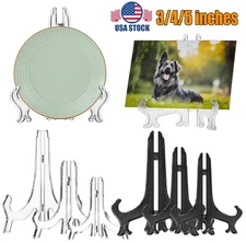 6× Acrylic Easel Stand Display Stand Plate Holder for Display Photo 3 Size USA