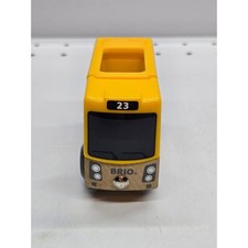BRIO Wooden Yellow Bus 23 Hinged Roof Magnet Ends Train Set Vehicle Toy