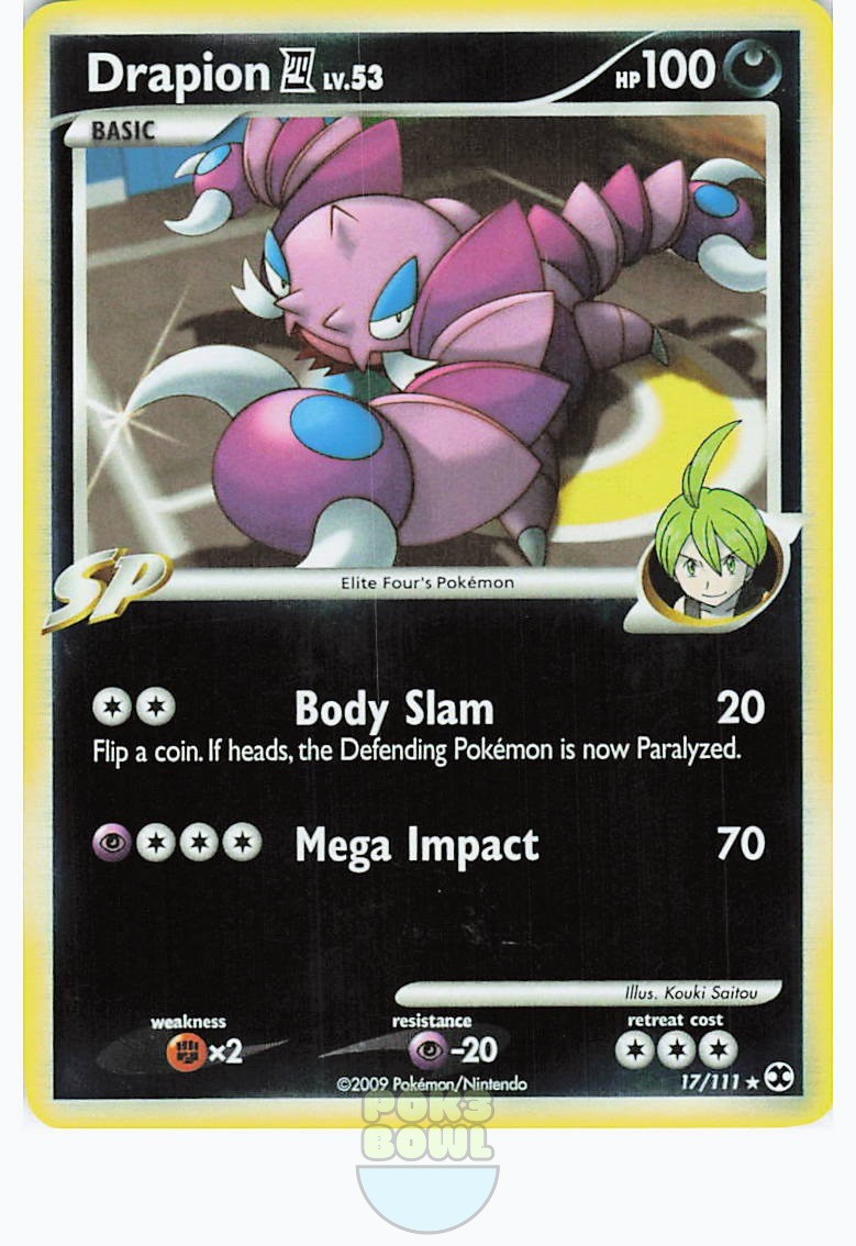 Drapion E4 17/111 Rare 2009 Pokemon Rising Rivals Reverse Holo Kouki Saitou NM
