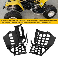 Black Heel Guards Footrest Fit Yamaha 1990-2006 Banshee 350 Left Right Nerf Bars