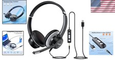 Ergonomic On-Ear USB Headset with Noise Cancelling Mic for Clear Communication