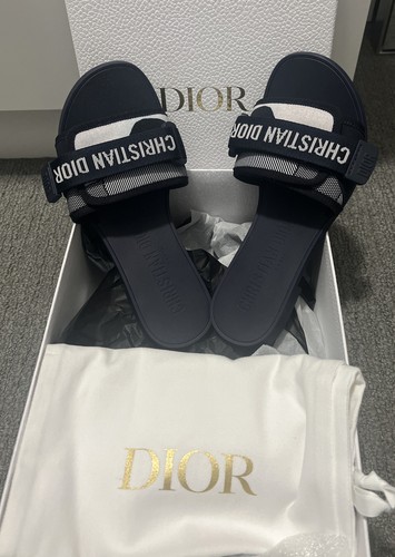 Christian Dior Dio(r)evolution Dway Blue Rubber Logo Slide Mule Flat Sandal  37 | eBay