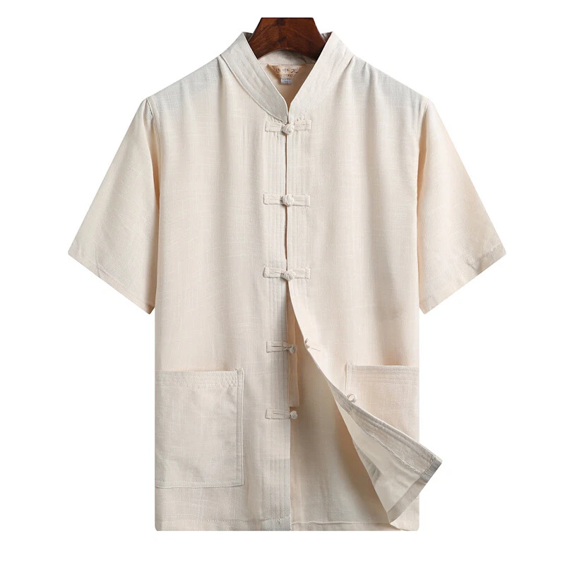 Men Tang Suit Shirt Tops Cotton Linen Button Pockets Short Sleeve Summer Vintage
Opens in a new wind