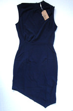 Aisize Asymmetric Dress Women’s Size M Fitted Sleeveless Navy Blue Dress NWT