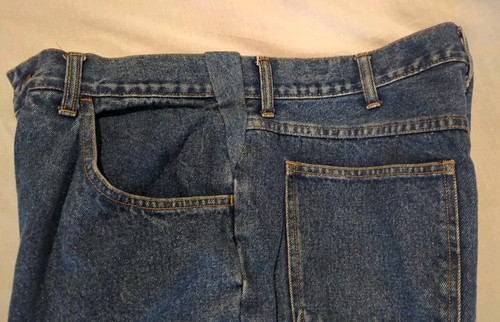 Browning Blue Jeans 34/36x32 Green Waxed Front Briarproof Brush Hunting Pants - Picture 8 of 14