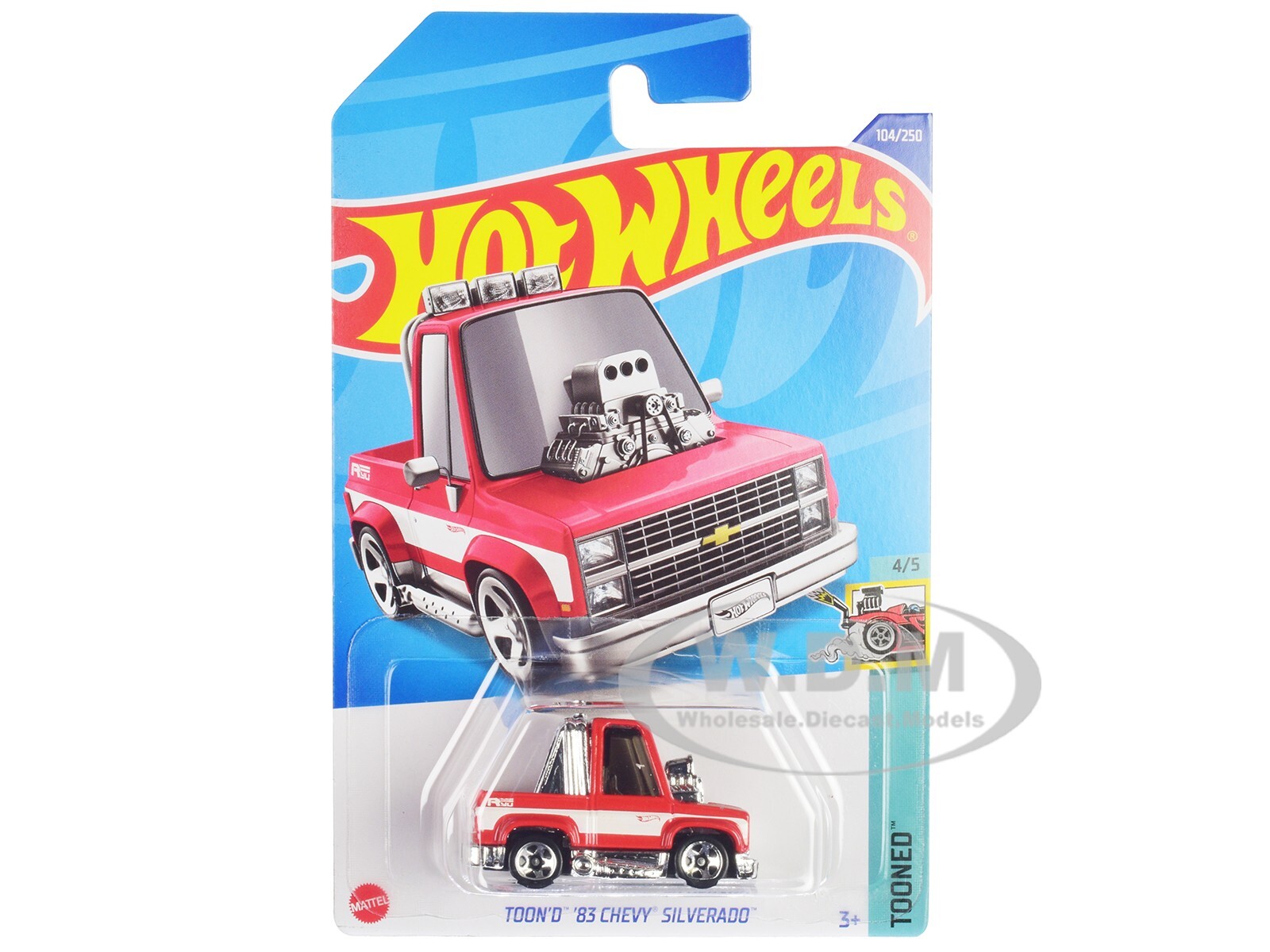ПИКАП CHEVROLET SILVERADO 1983 ГОДА ВЫПУСКА КРАСНО-БЕЛЫЙ ОТЛИТЫЙ ПОД ДАВЛЕНИЕМ HOT WHEELS HHF50 1990₽