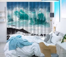 3D Rough Sea ZHUA3148 Photo Curtain Window Blockout Fabric Vera 2023