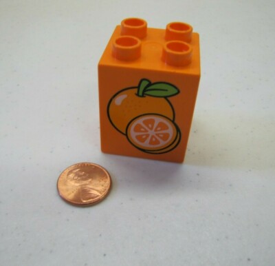 Lego Duplo Orange Fruit Food Groceries Printed Block Oranges Farm Grove