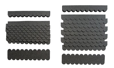 2-Sets, Mini Dachschindeln Anthrazit, Vogelhaus, Zierbrunnen,Briefkasten,Carport