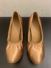WOMEN'S VERY FINE BALLROOM shoe style Heel satin Sz 10 2  Elastic