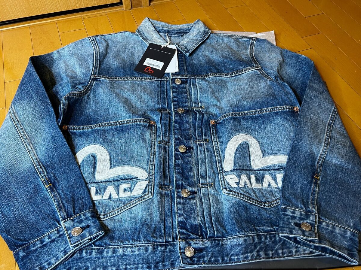 Palace Skateboards Evisu Japan Denim Jacket Dice XL size New Palace Skateboards Evisu Japan Denim Jacket Dice XL size New