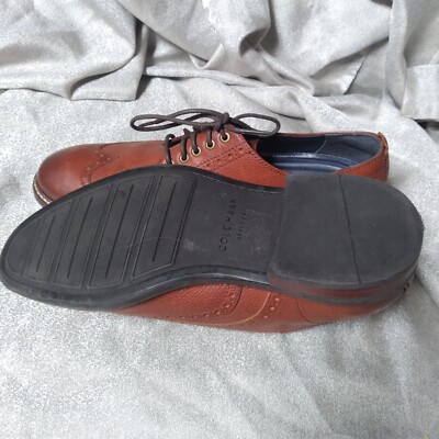 COLE HAAN Grand.Os WATSON Brown Pebble Leather Wingtip  display picture 1